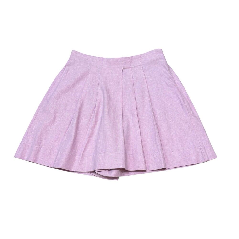 Banana Republic Factory Linen Blend Pleated Skort Size S Pink Lavender
